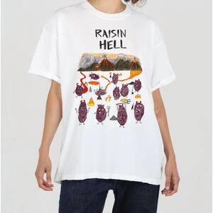 NEW UNFORTUNATE PORTRAIT raisin hell t-shirt in white